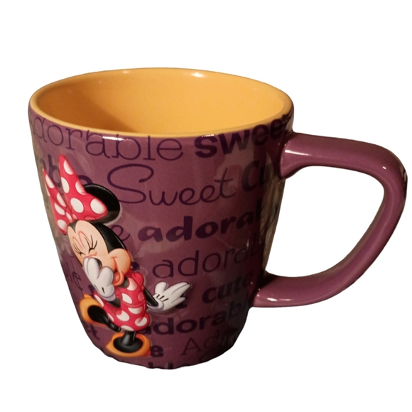 Disney Minnie Mouse Personality Cute Sweet Adorable Sculpted 3d Mug Cup Purple - Picture 2 of 5
